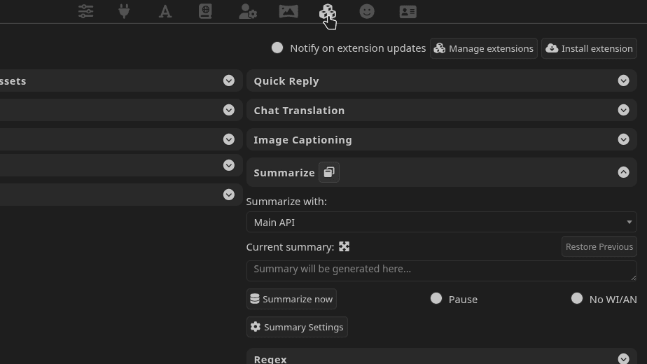 SillyTavern Summarize Extension