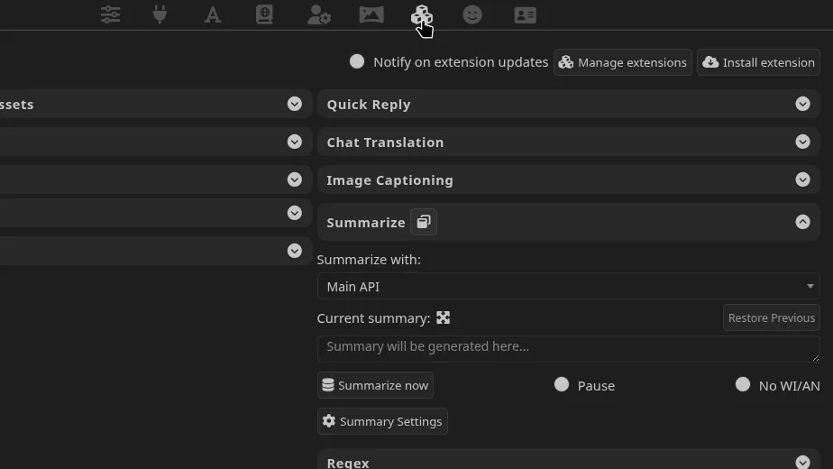 SillyTavern Summarize Extension