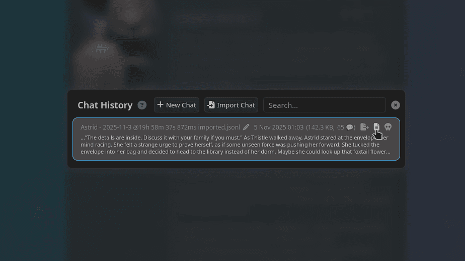 SillyTavern Export Chat Files