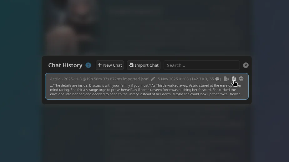 SillyTavern Export Chat Files