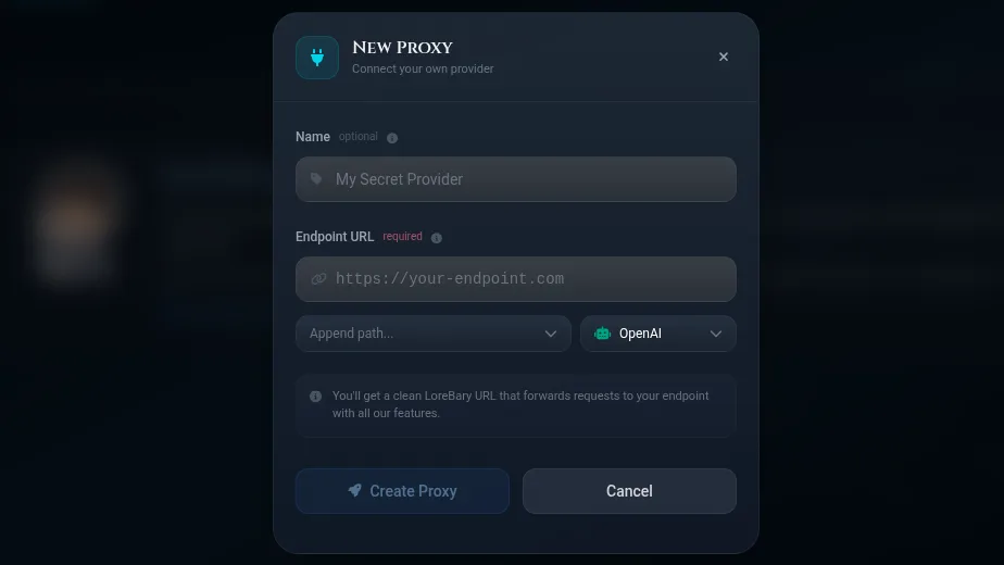 LoreBary Proxy Custom Provider