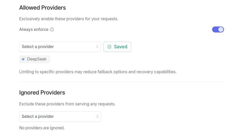 Chub DeepSeek Guide BYOK OpenRouter Allowed Providers