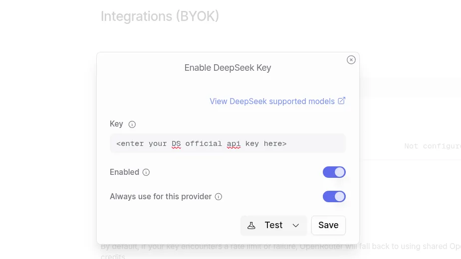 Chub DeepSeek Guide BYOK OpenRouter Enter Key