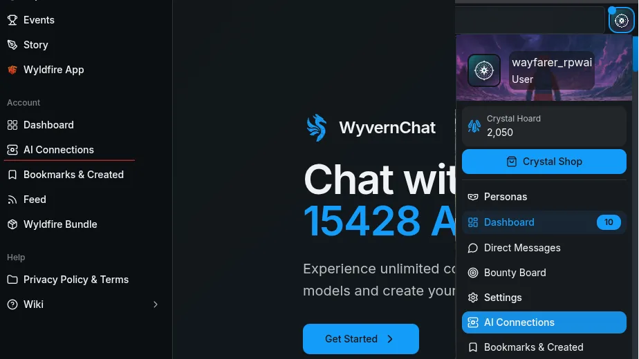 Use Lorebary On WyvernChat Setting Up AI Connections