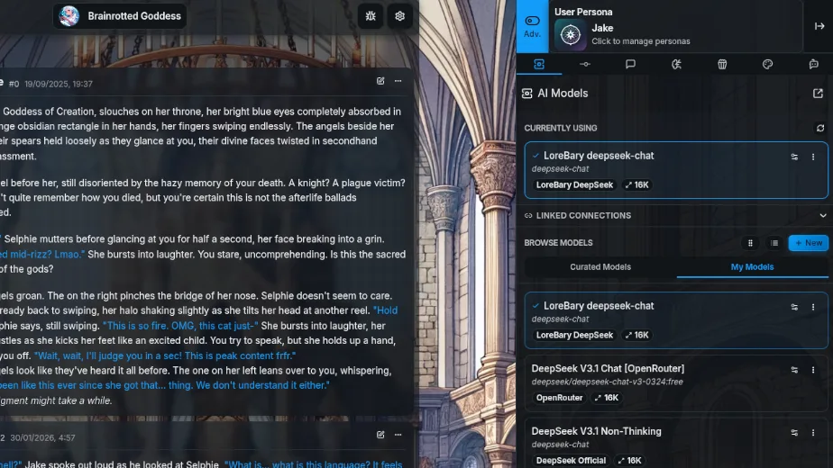 Select LoreBary Connection In Chat On WyvernChat